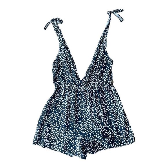 ASOS Pants - ASOS Navy and White Polka Dot Romper